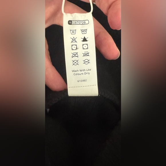 Halara Ribbed Knit Crossover High Waisted Pocket Casual Flare Pants NWT XS - Picture 9 of 11